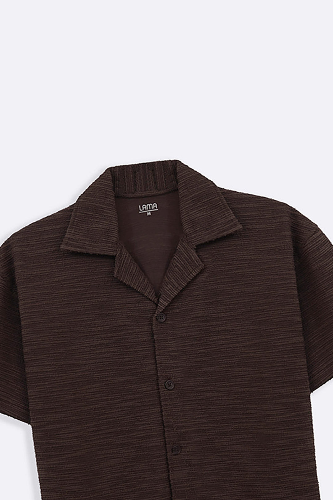 DARK BROWN BOUCLE SAFARI SHIRT