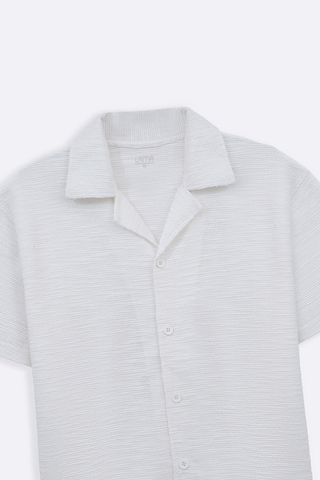 WHITE BOUCLE SAFARI SHIRT