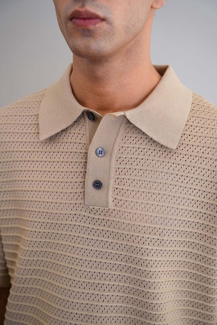 KNITTED MESH POLO