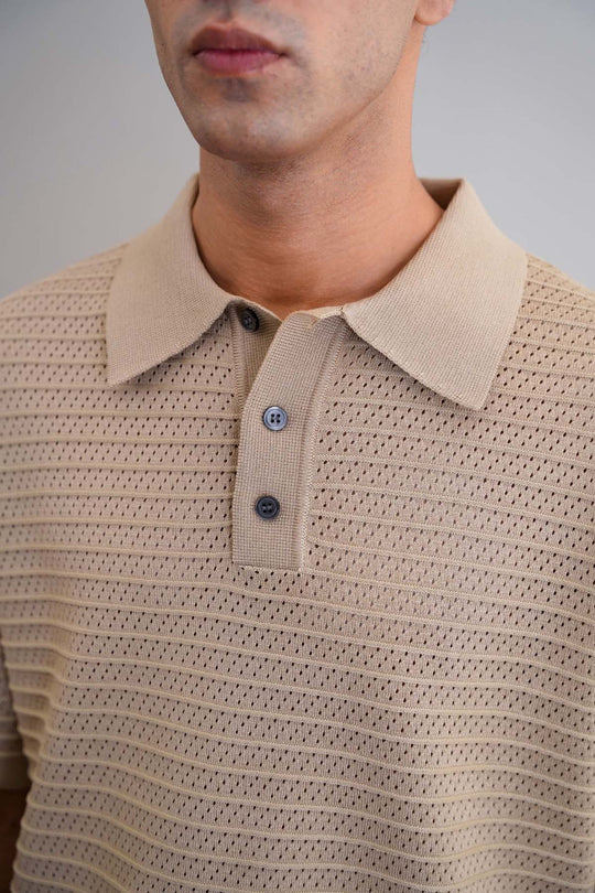 KNITTED MESH POLO