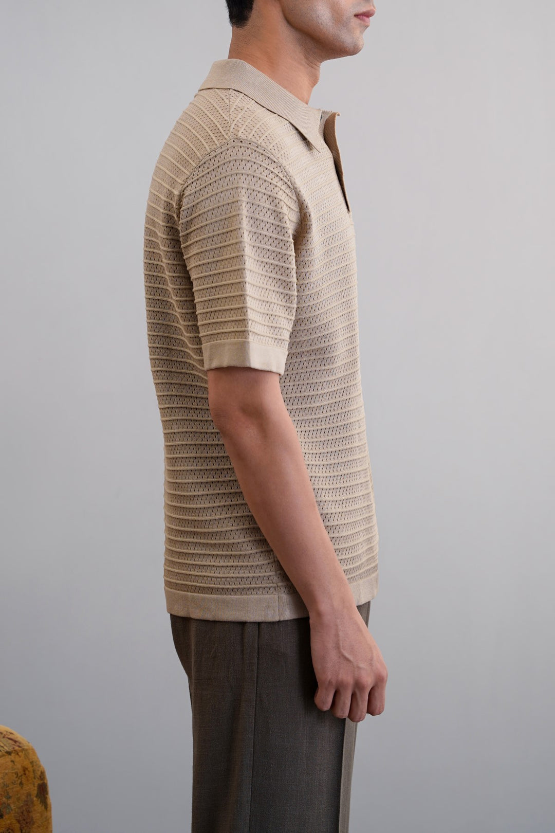 KNITTED MESH POLO