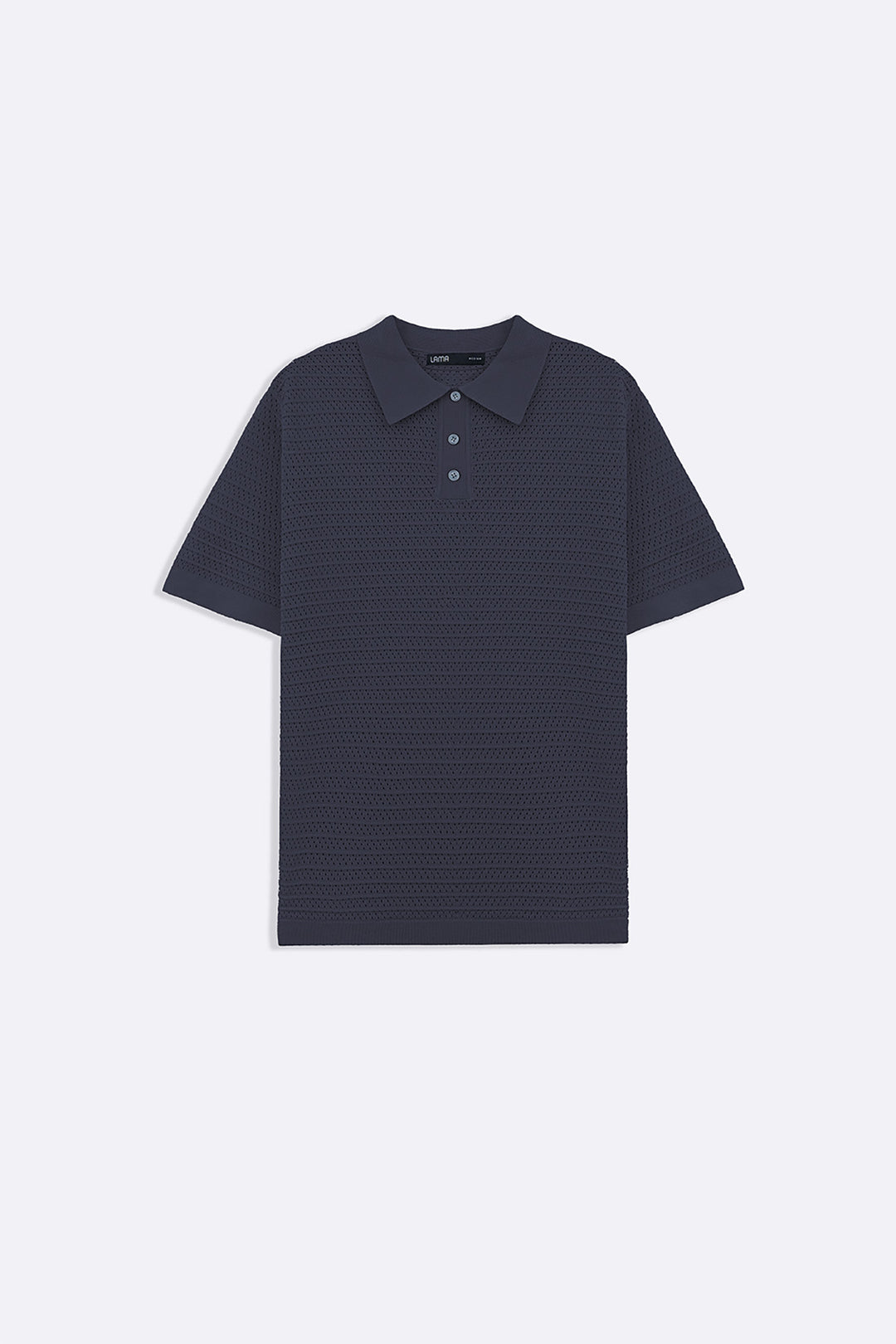 CHARCOAL KNITTED MESH POLO