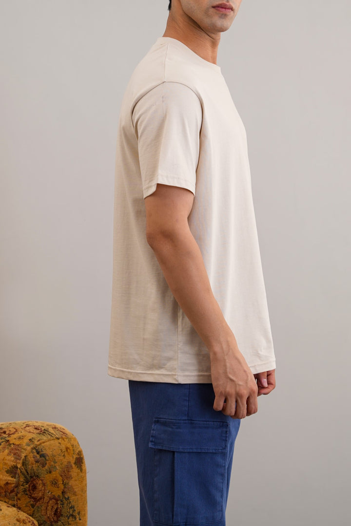 BEIGE CLASSIC COTTON TEE
