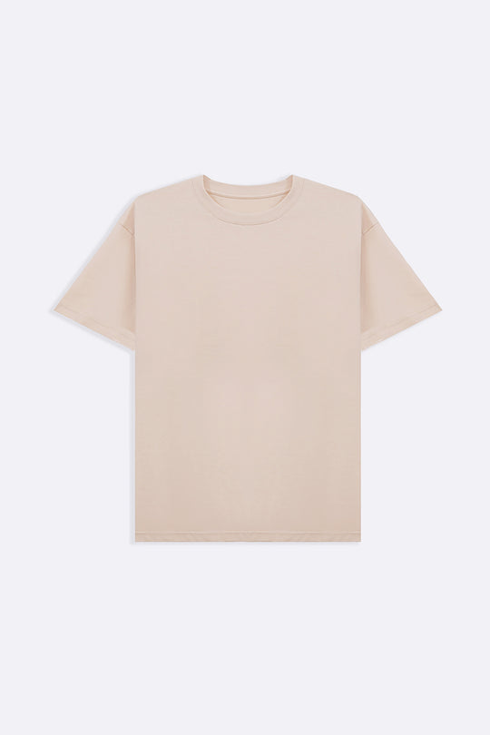BEIGE CLASSIC COTTON TEE