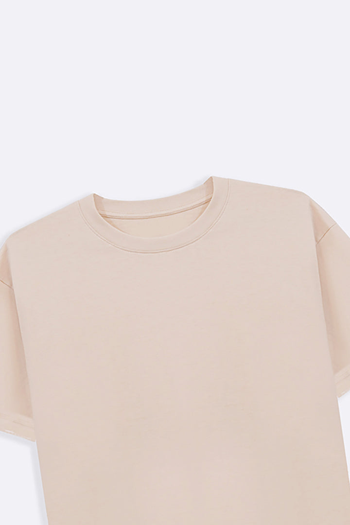 BEIGE CLASSIC COTTON TEE