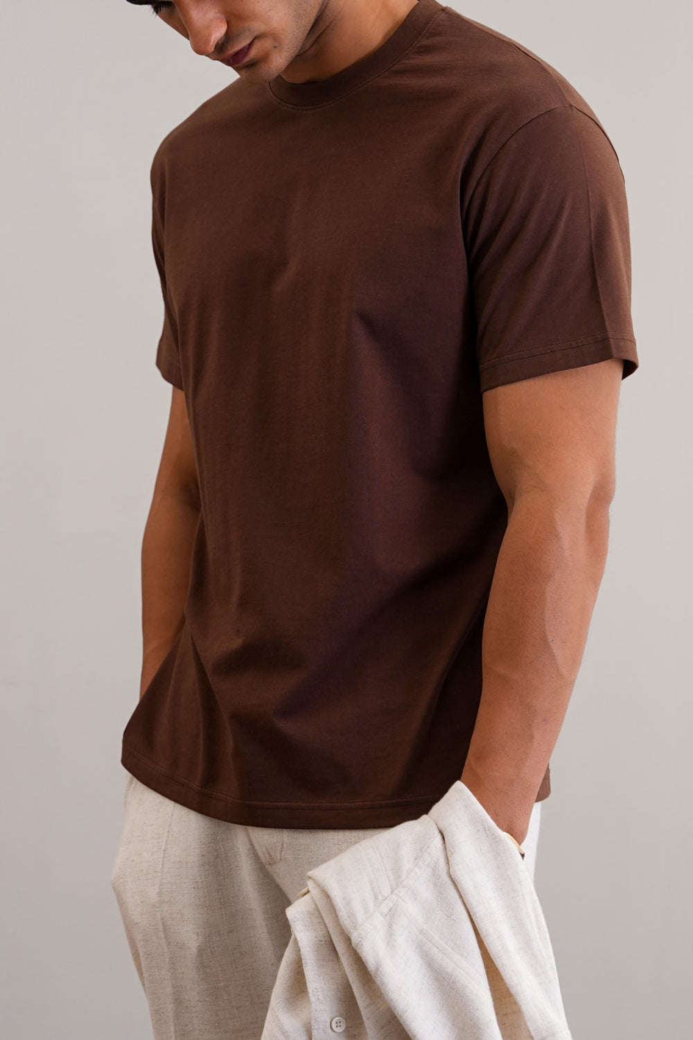BROWN CLASSIC COTTON TEE