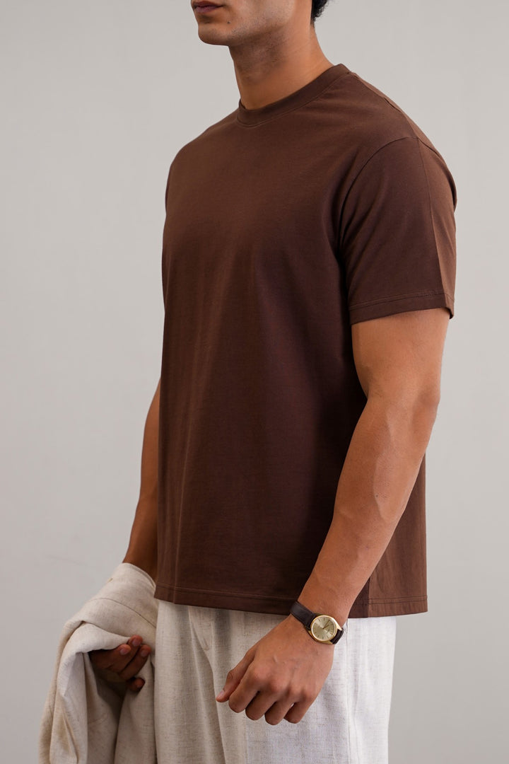 BROWN CLASSIC COTTON TEE