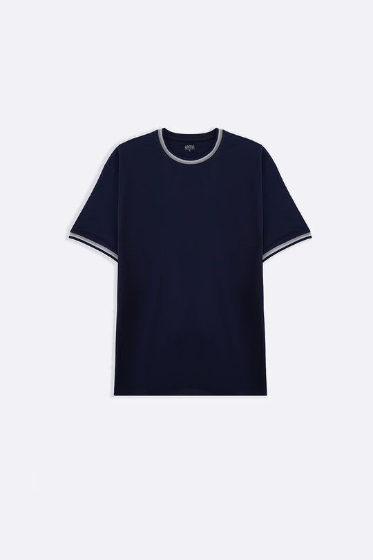 NAVY TIPPED ACCENT TEE