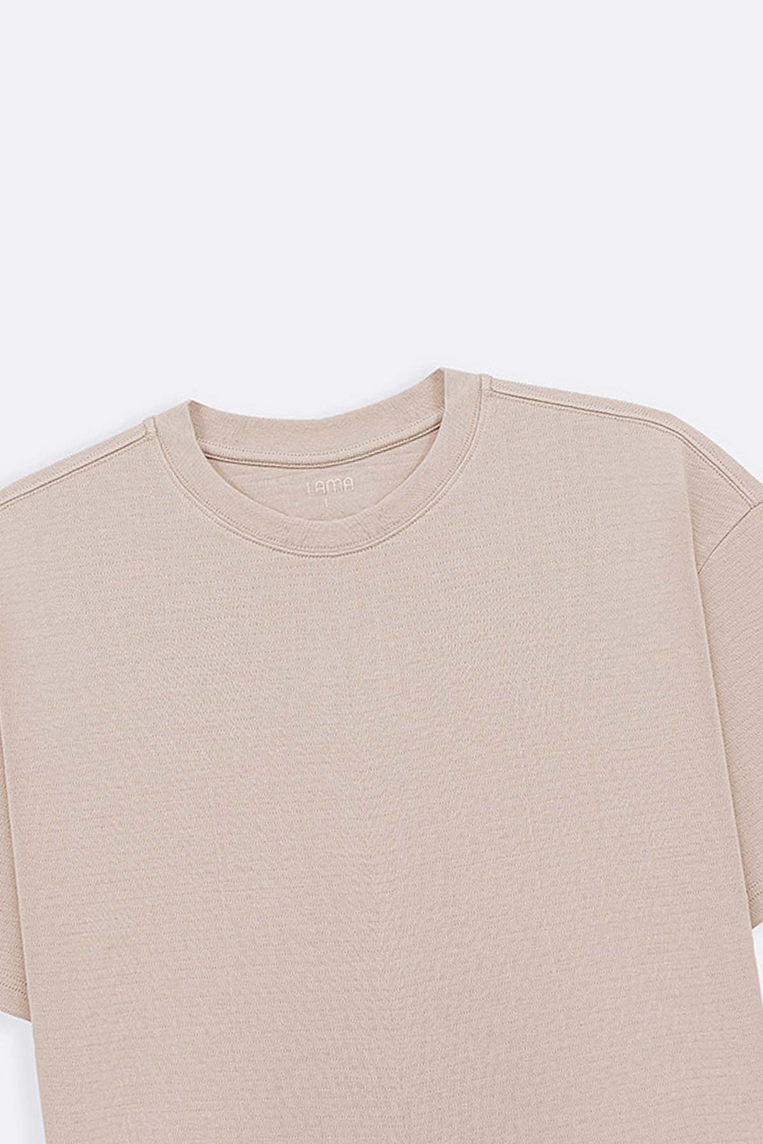 BEIGE JACQUARD COTTON CLASSIC TEE
