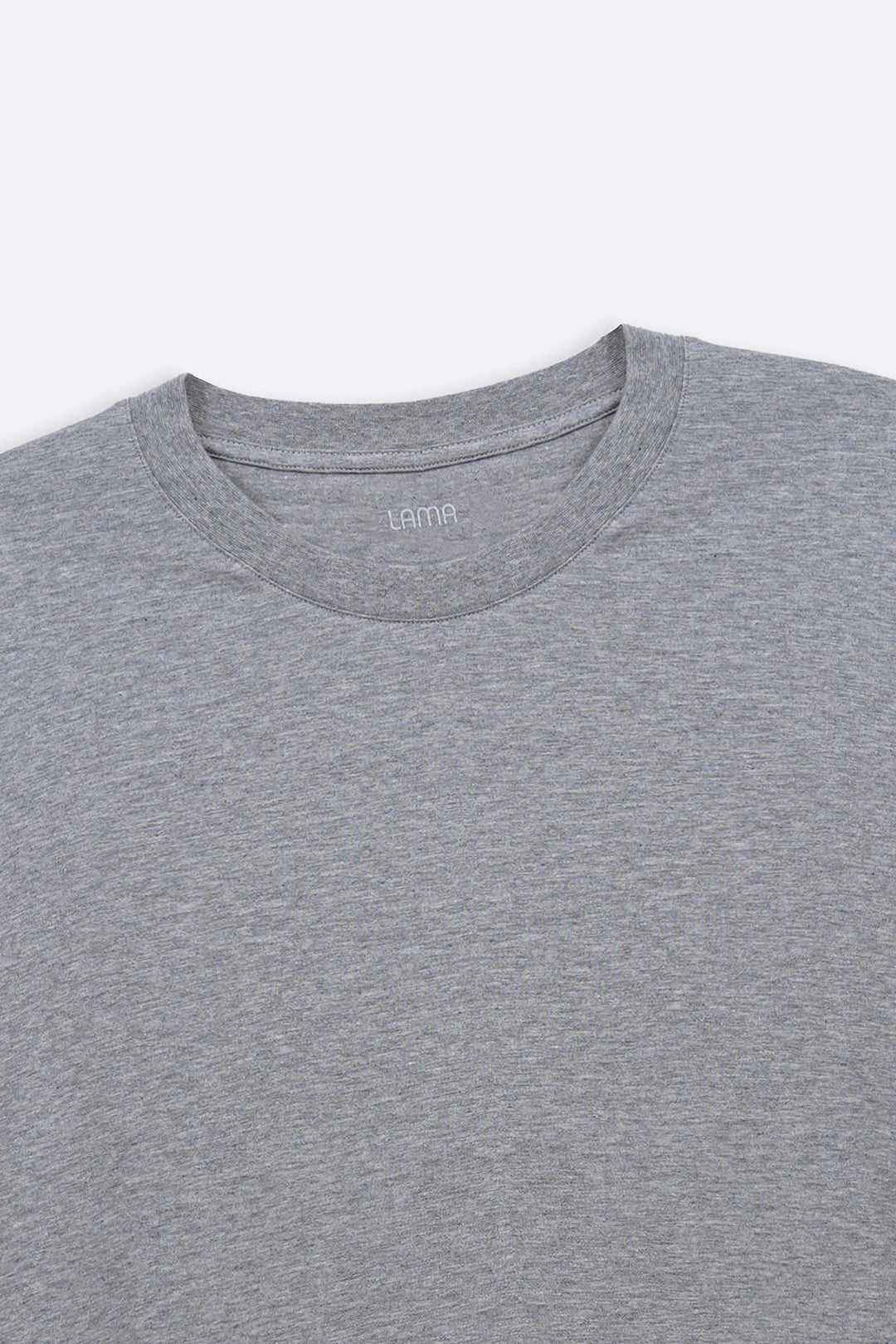 MELANGE GREY BASIC COTTON TEE