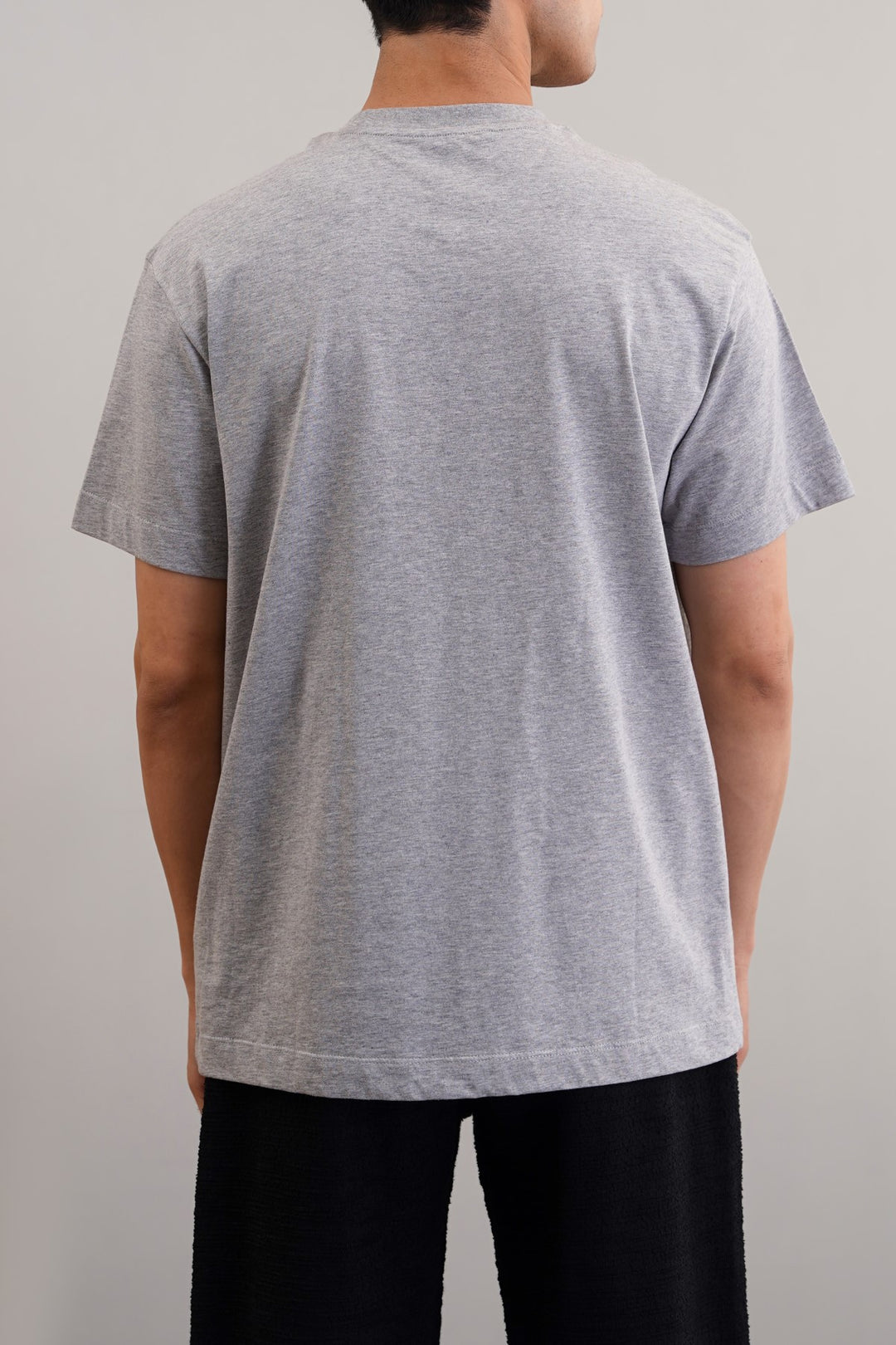 MELANGE GREY BASIC COTTON TEE