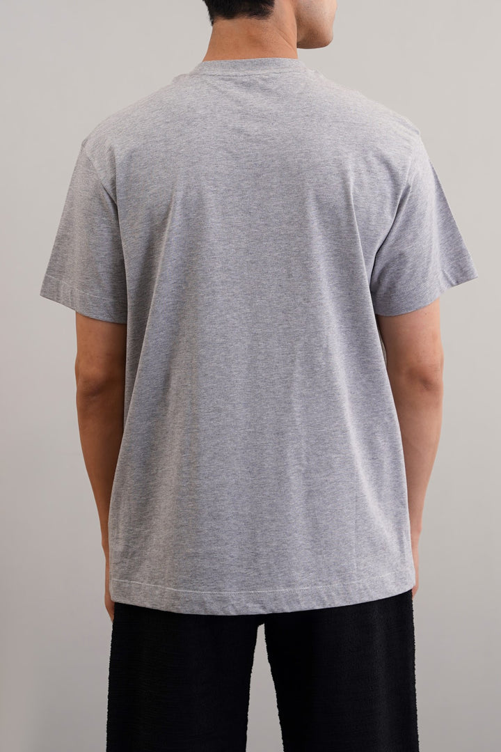 MELANGE GREY BASIC COTTON TEE