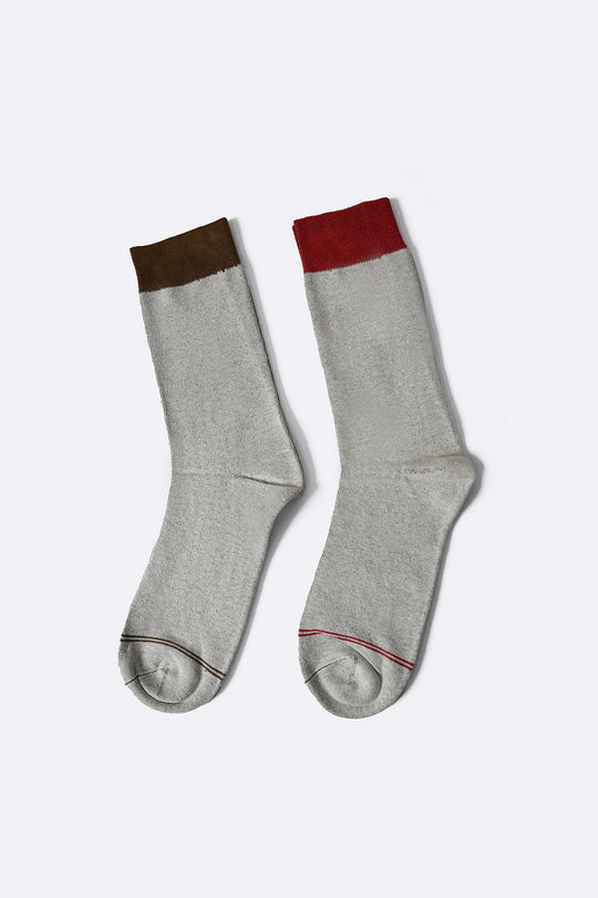 BROWN RED 2-PACK CREW SOCKS