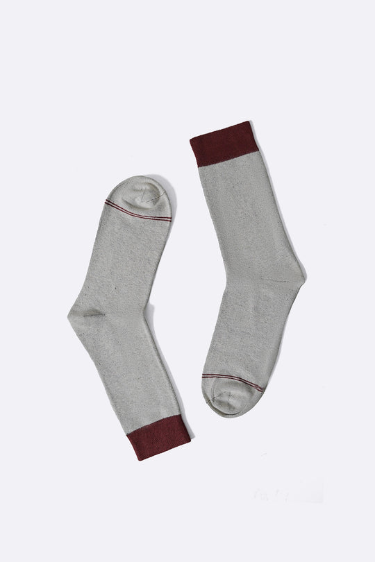 MAROON GREY 2-PACK CREW SOCKS