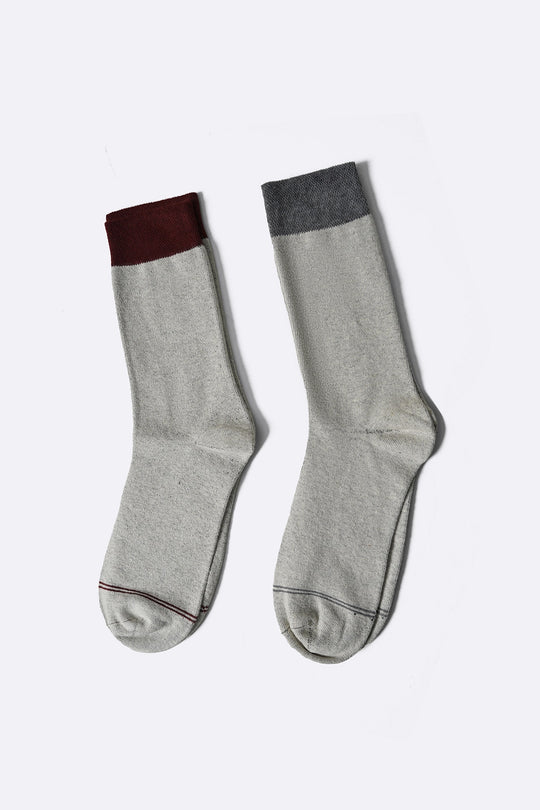 MAROON GREY 2-PACK CREW SOCKS