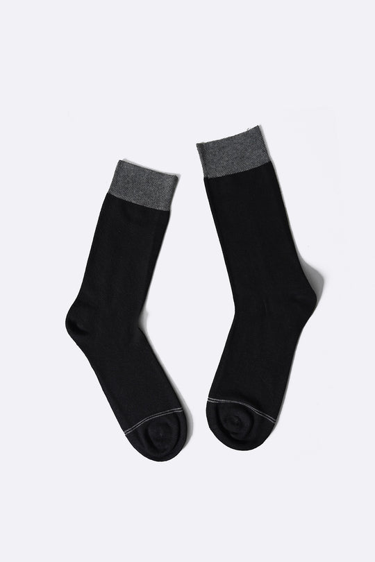 GREY CREW LENGTH SOCKS WITH STRIPE