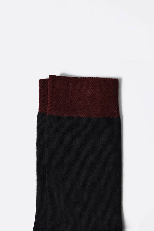 MAROON CREW LENGTH SOCKS WITH STRIPE