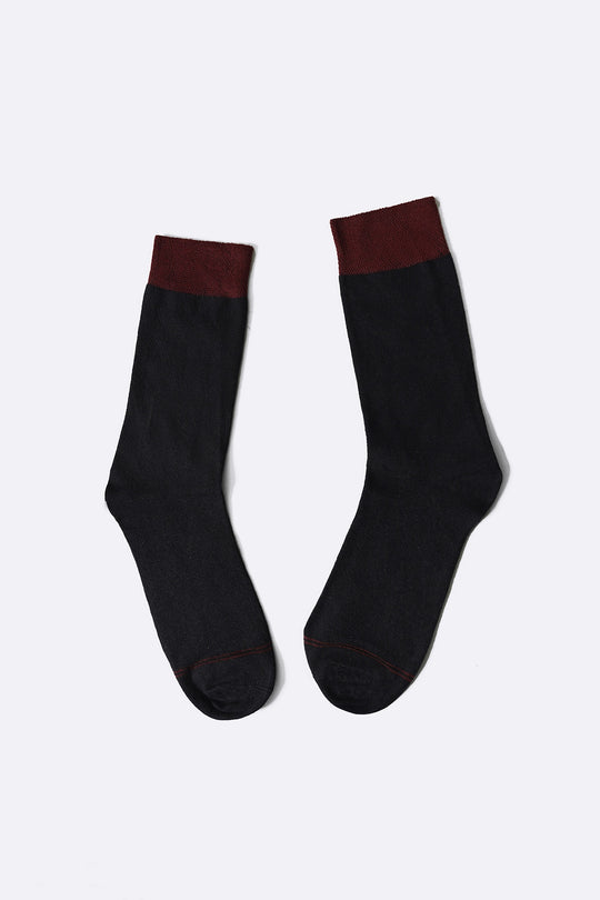 MAROON CREW LENGTH SOCKS WITH STRIPE