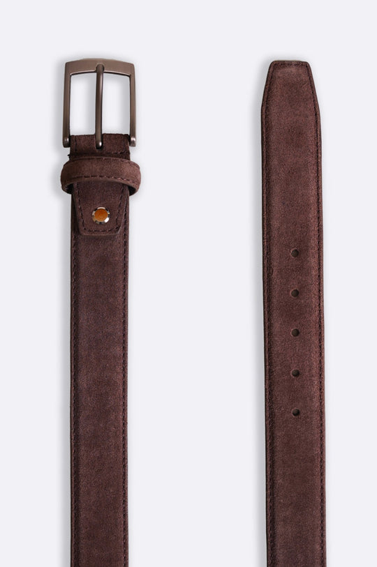 DARK BROWN SUEDE LEATHER BELT