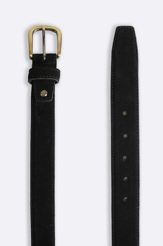 BLACK SUEDE LEATHER BELT