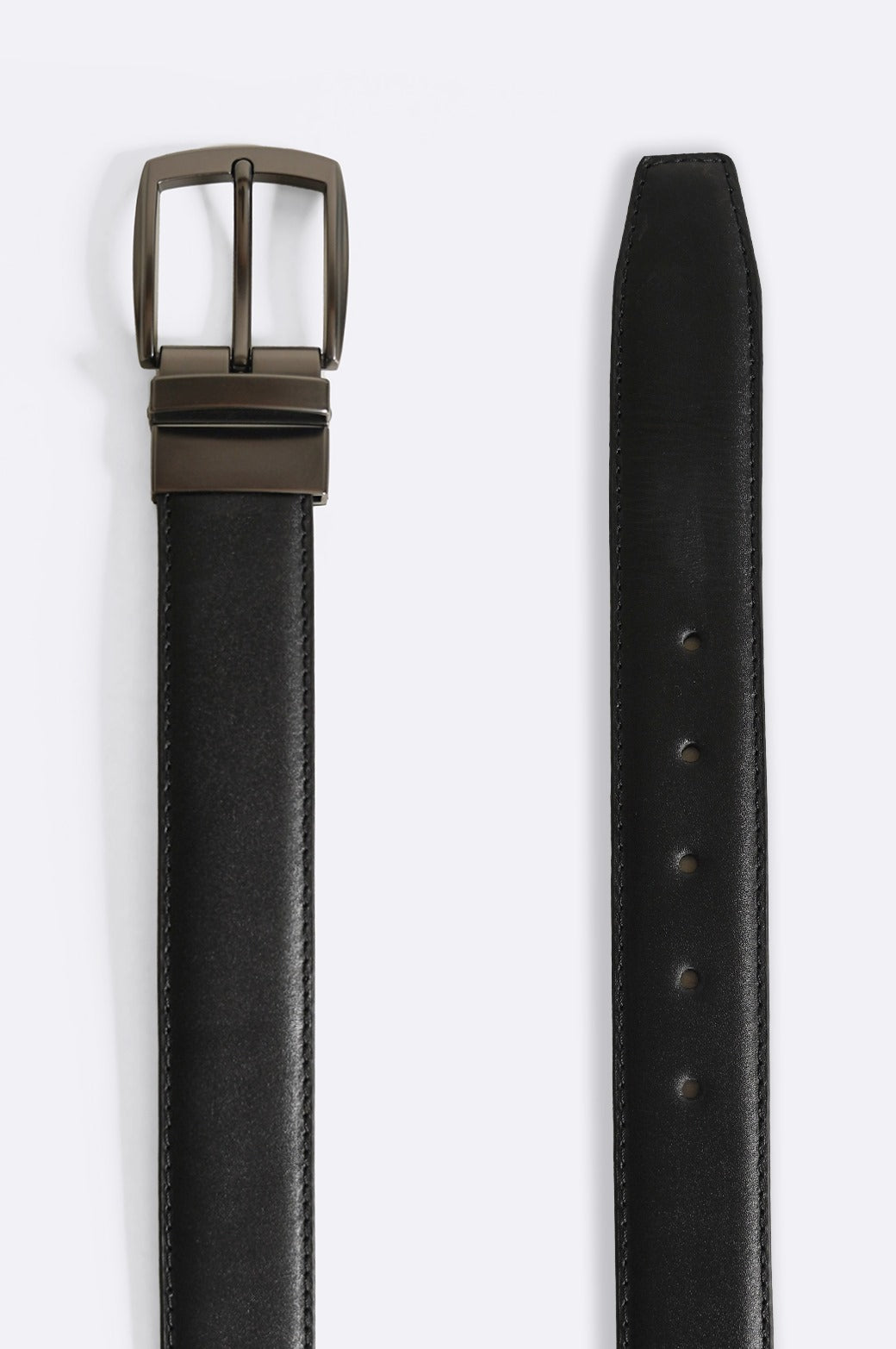 DARK BROWN LEATHER REVERSIBLE BELT