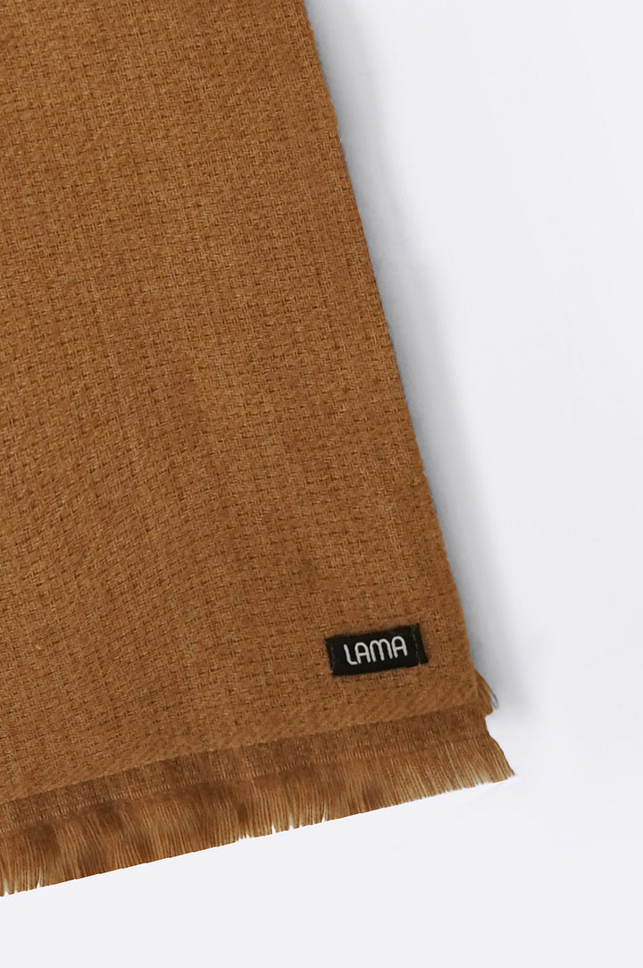 CAMEL PLUSH REVERSIBLE SCARF