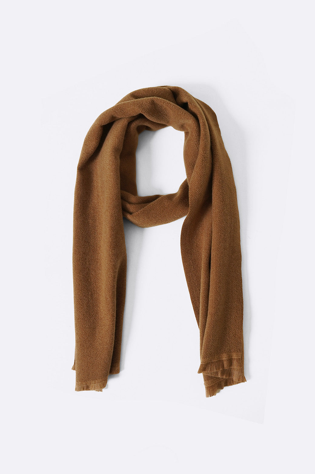 CAMEL PLUSH REVERSIBLE SCARF