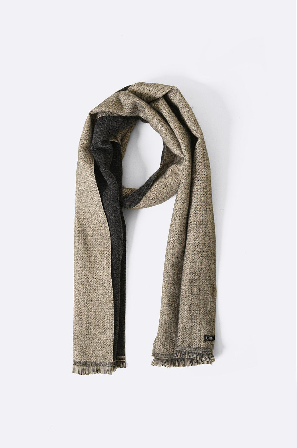 CHARCOAL PLUSH REVERSIBLE SCARF