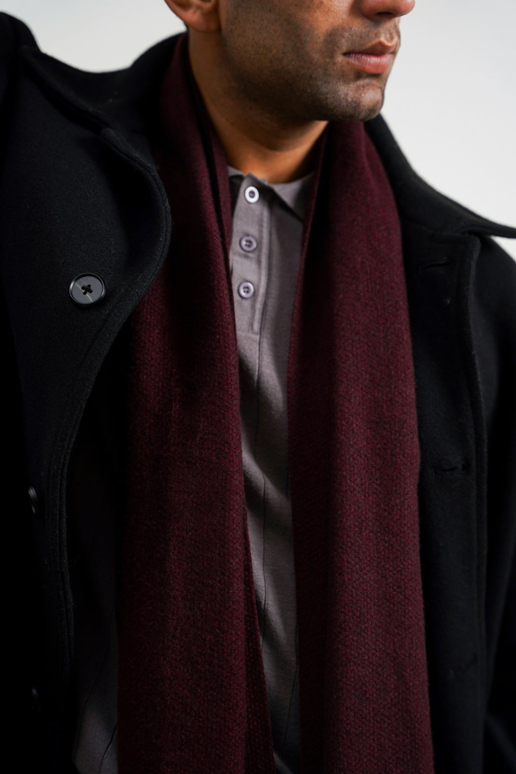 BURGUNDY LUXURY TEXTURED SCARF