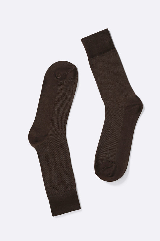 BROWN FORMAL COTTON SOCKS