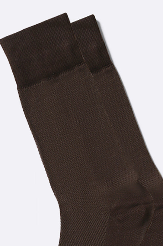 BROWN FORMAL COTTON SOCKS