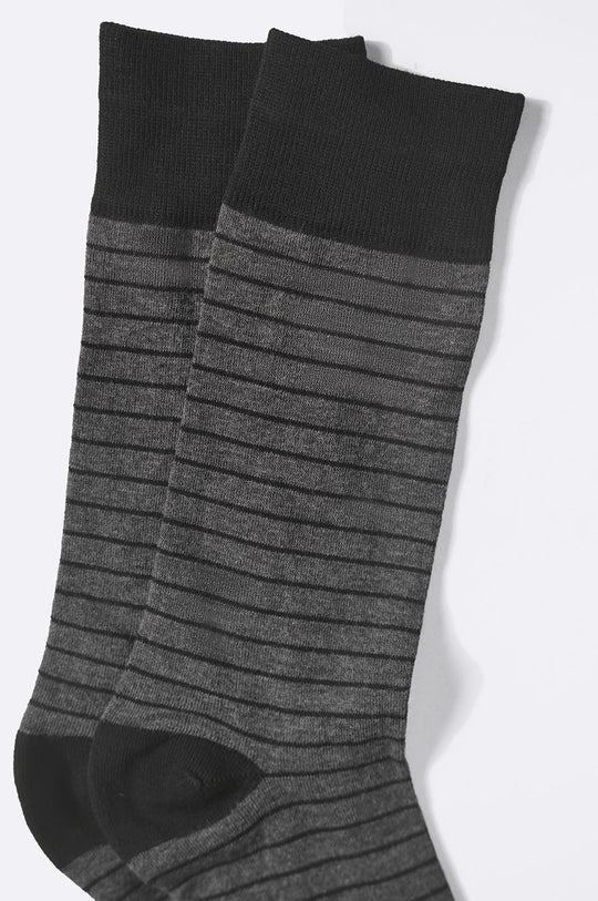 BLACK MERCERIZED COTTON SOCKS