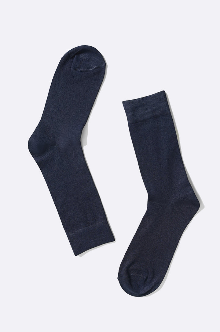 NAVY MERCERIZED COTTON SOCKS