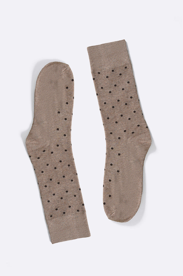 BEIGE FORMAL COTTON SOCKS