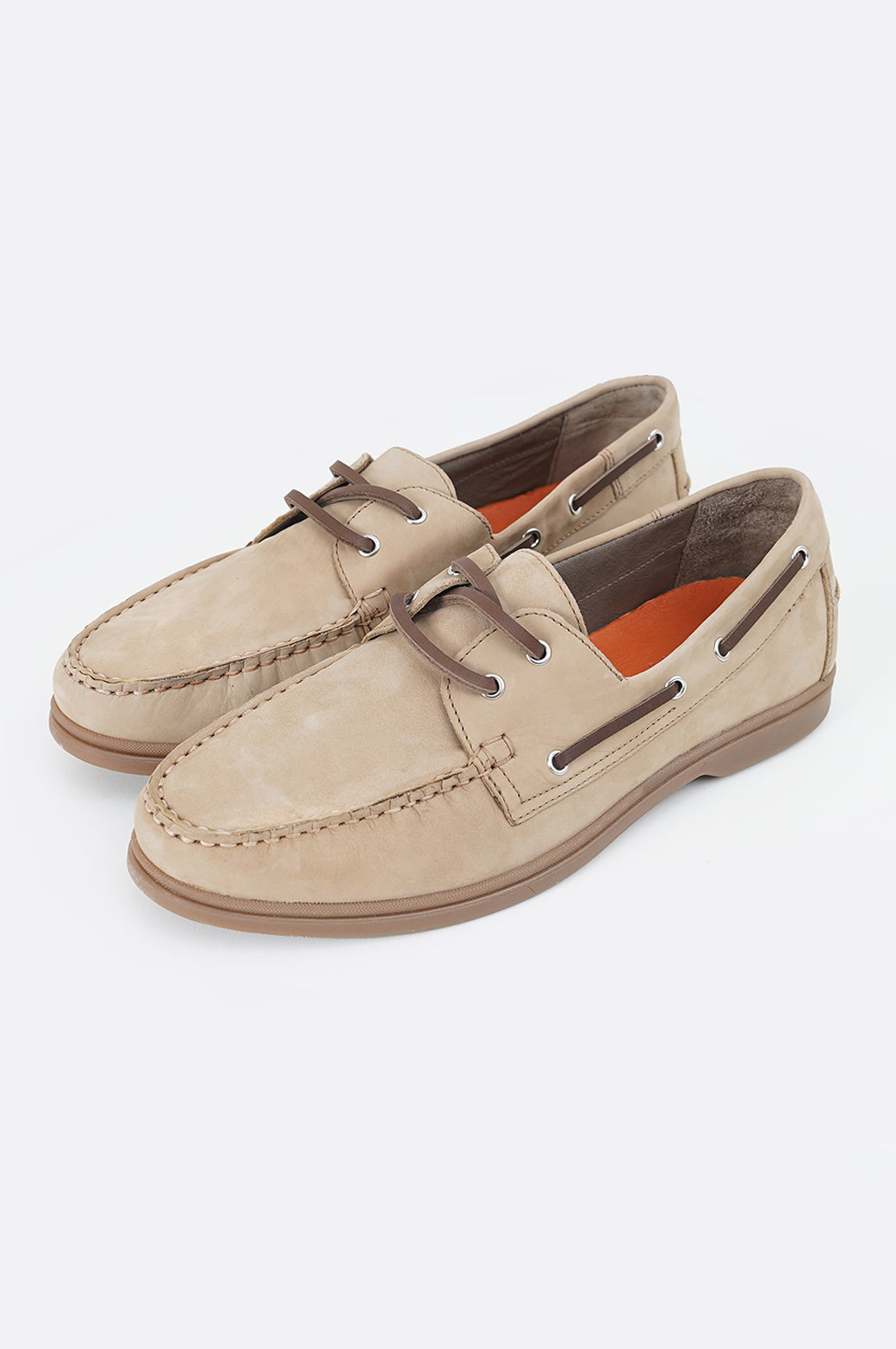 TAUPE LEATHER BOAT SHOES