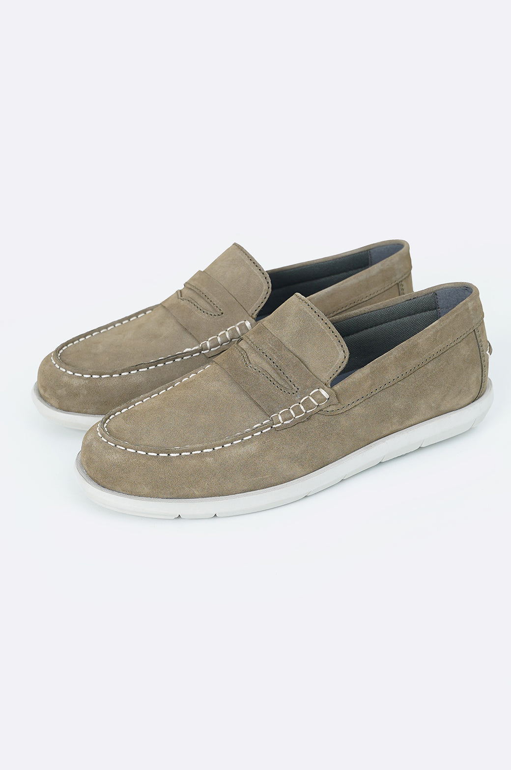 OLIVE LIGHTWEIGHT SUEDE LOAFERS