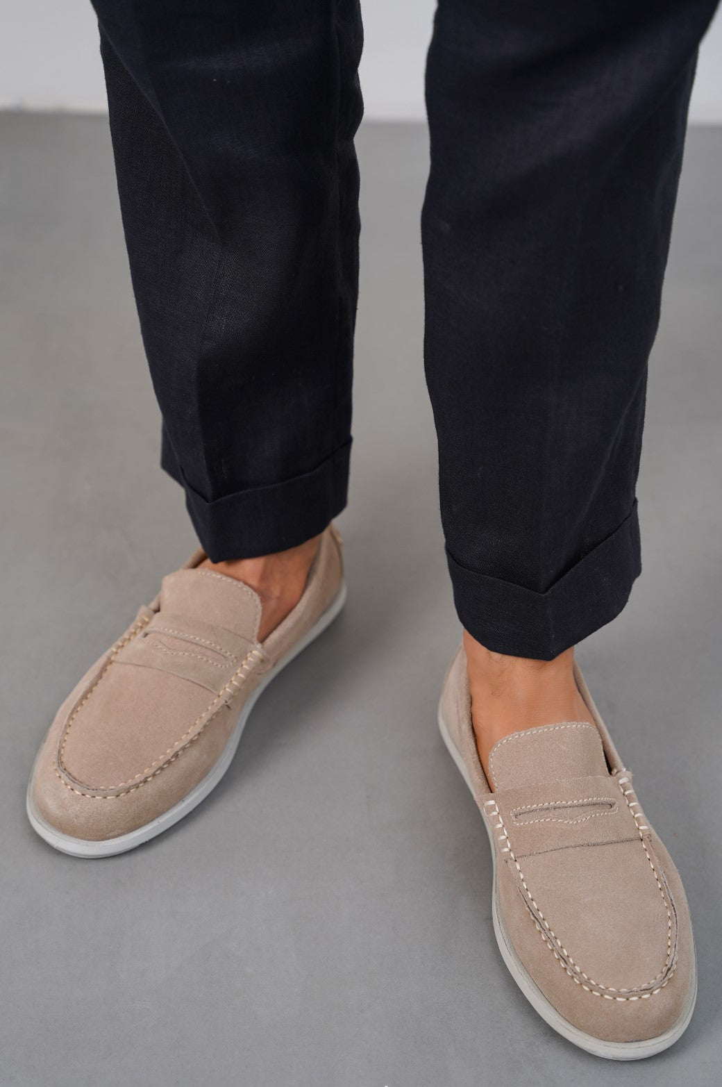 SAND LIGHTWEIGHT SUEDE LOAFERS