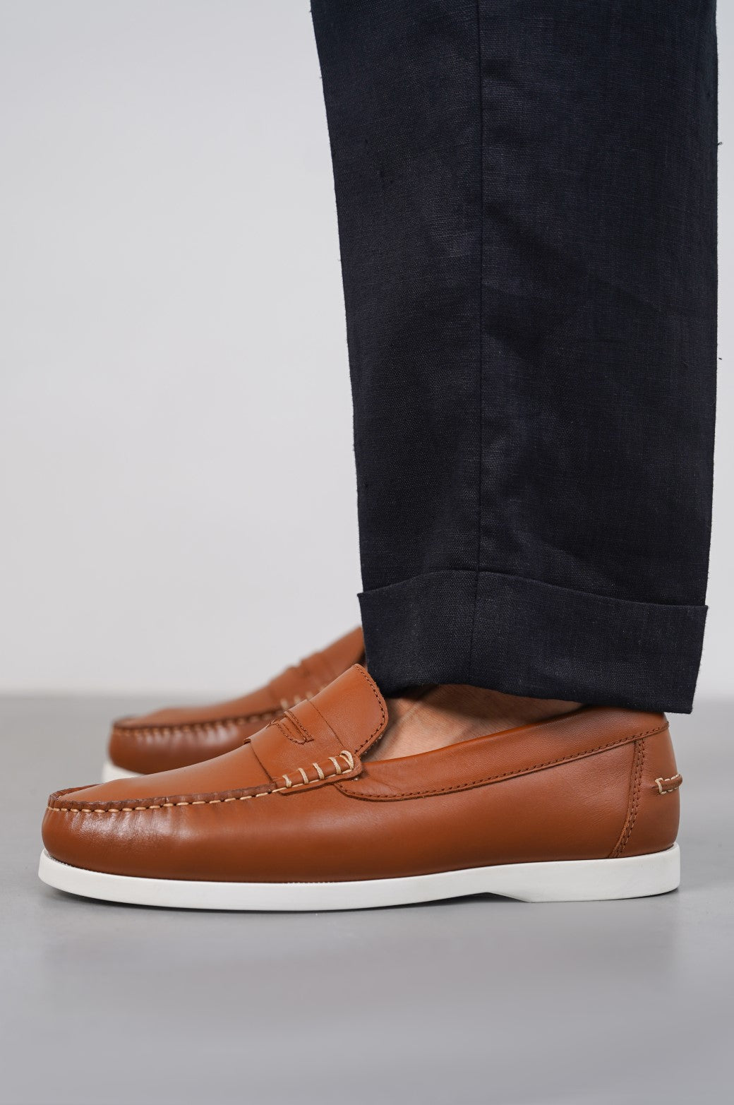 TAN PENNY LOAFERS