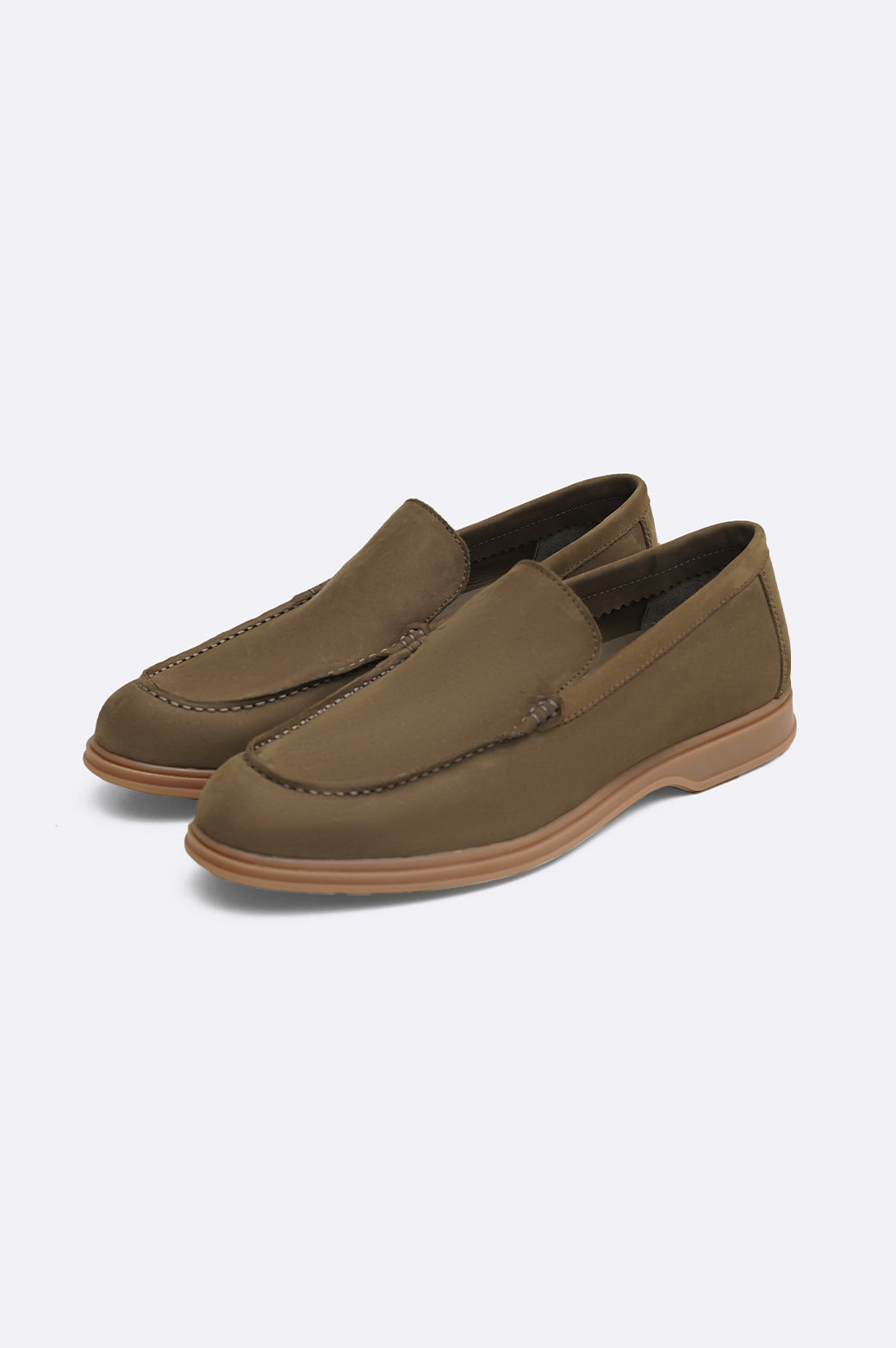 OLIVE CLASSIC LEATHER LOAFERS