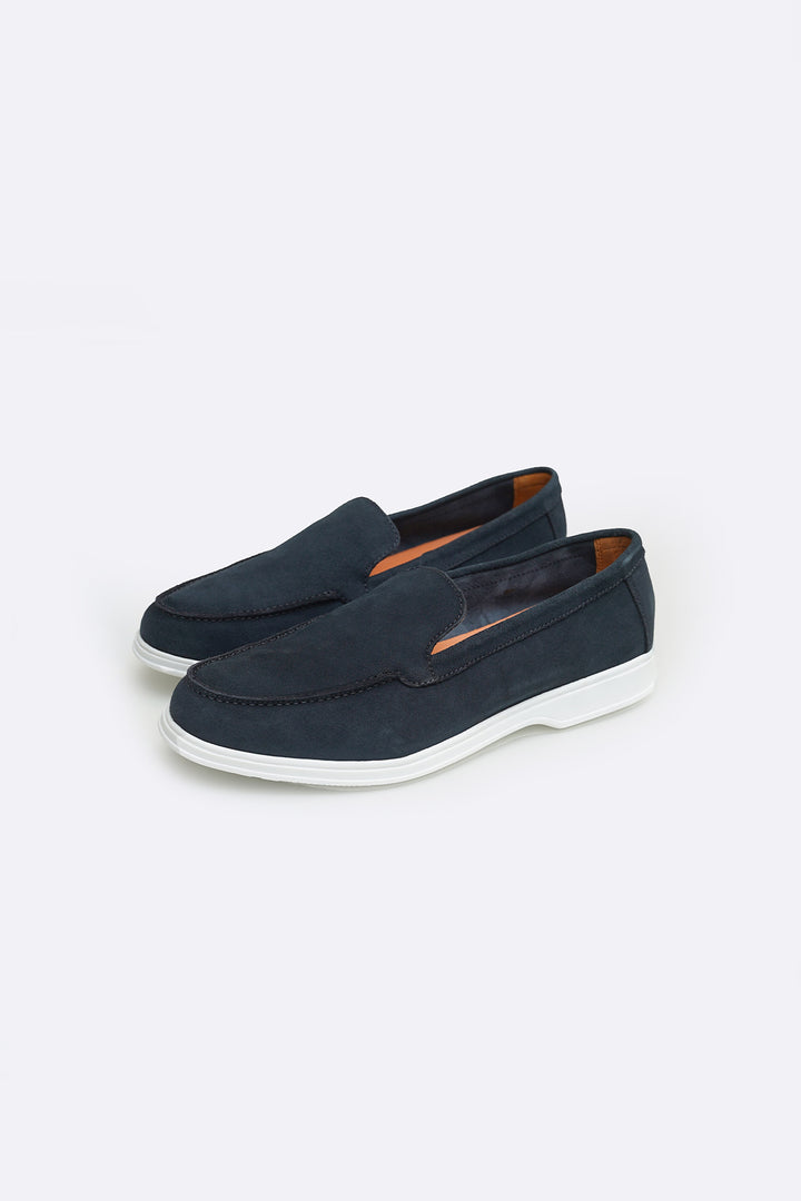 DARK NAVY SUEDE LOAFERS