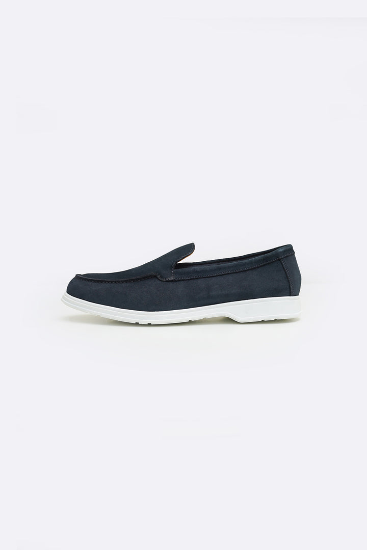 DARK NAVY SUEDE LOAFERS