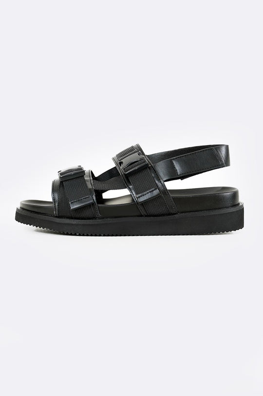 BLACK RELEASE BUCKLE SANDALS