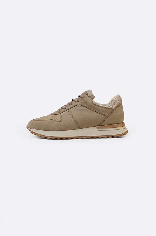 TAUPE MONOTONE LEATHER SNEAKERS