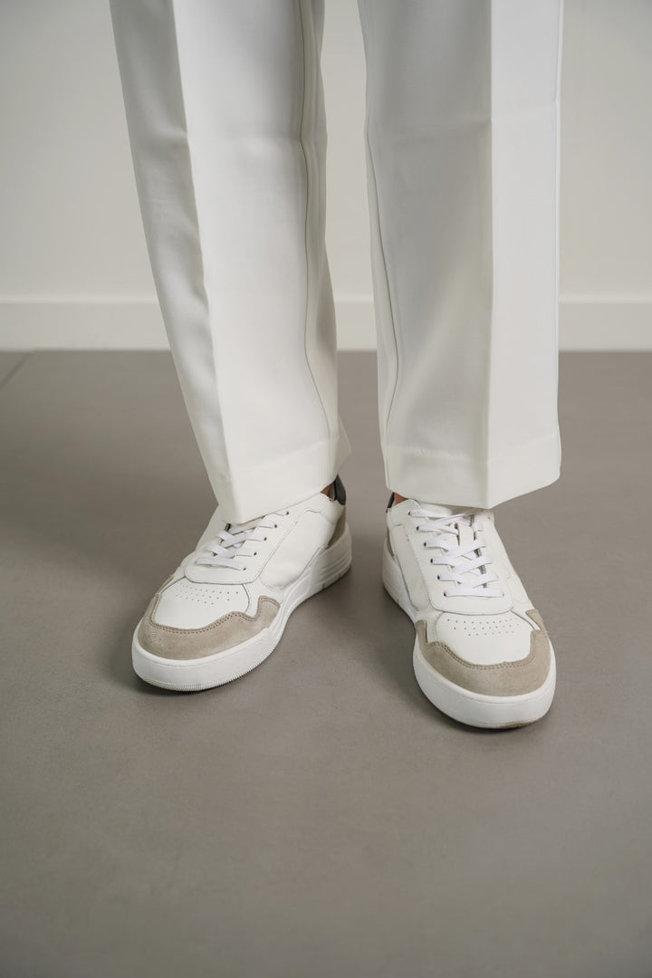 WHITE MULTI-COLORED LEATHER SNEAKERS