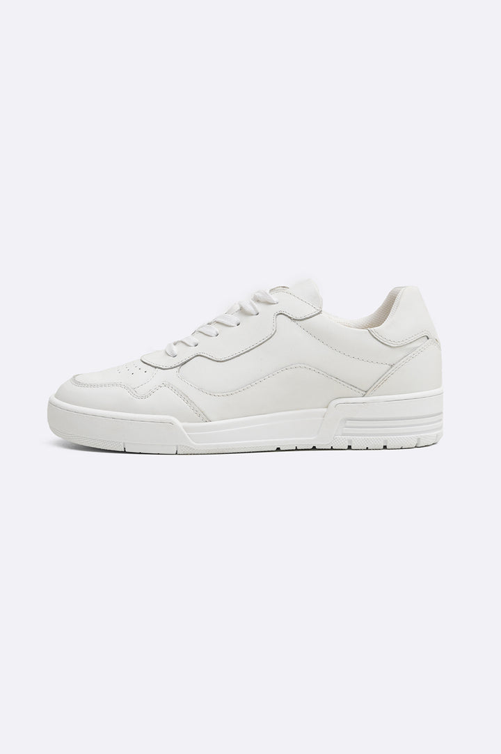 WHITE ALL WHITE LEATHER SNEAKERS