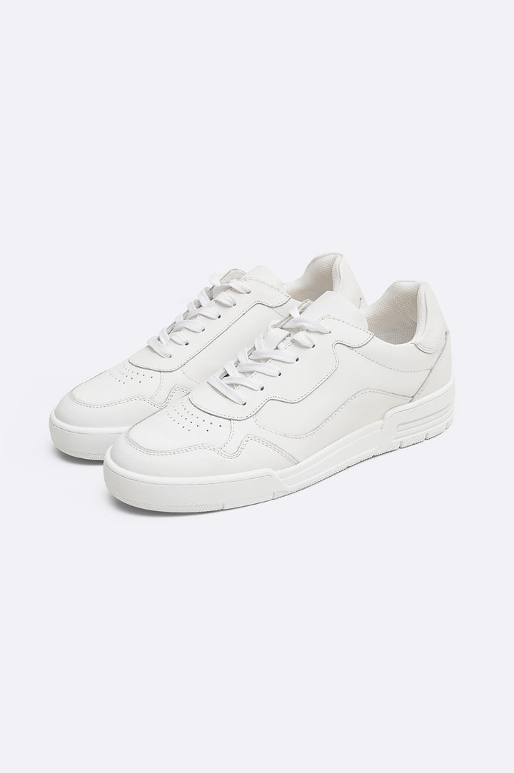 WHITE ALL WHITE LEATHER SNEAKERS