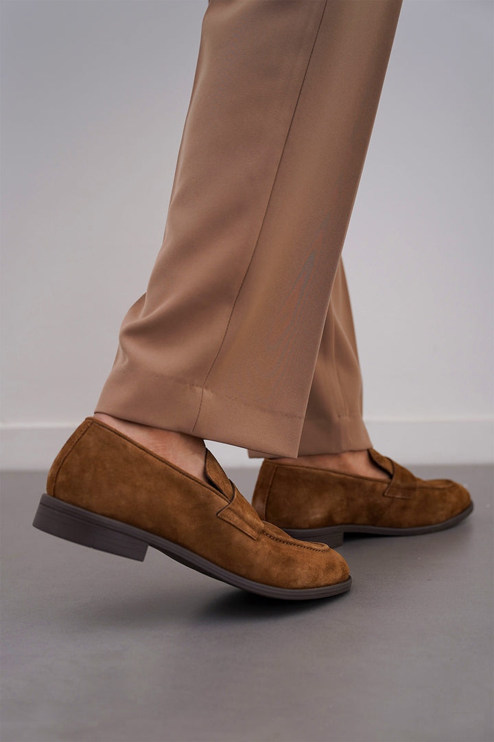 BROWN GENUINE SUEDE LOAFERS