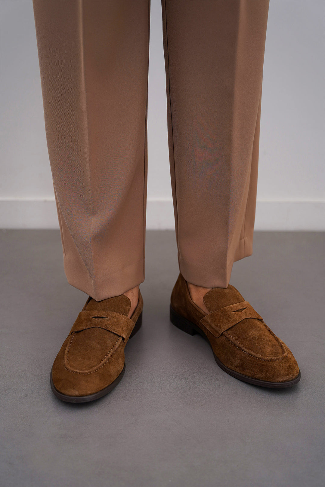 BROWN GENUINE SUEDE LOAFERS