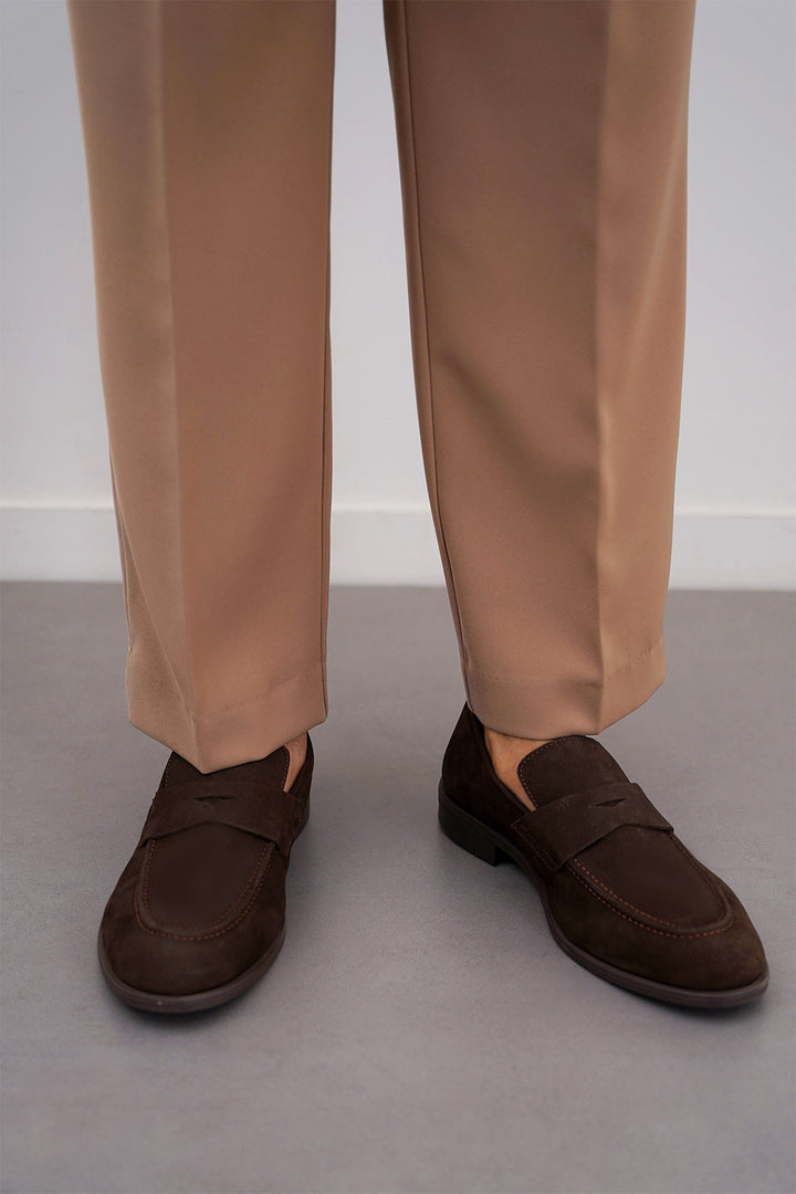 DARK BROWN GENUINE NUBUCK LOAFERS