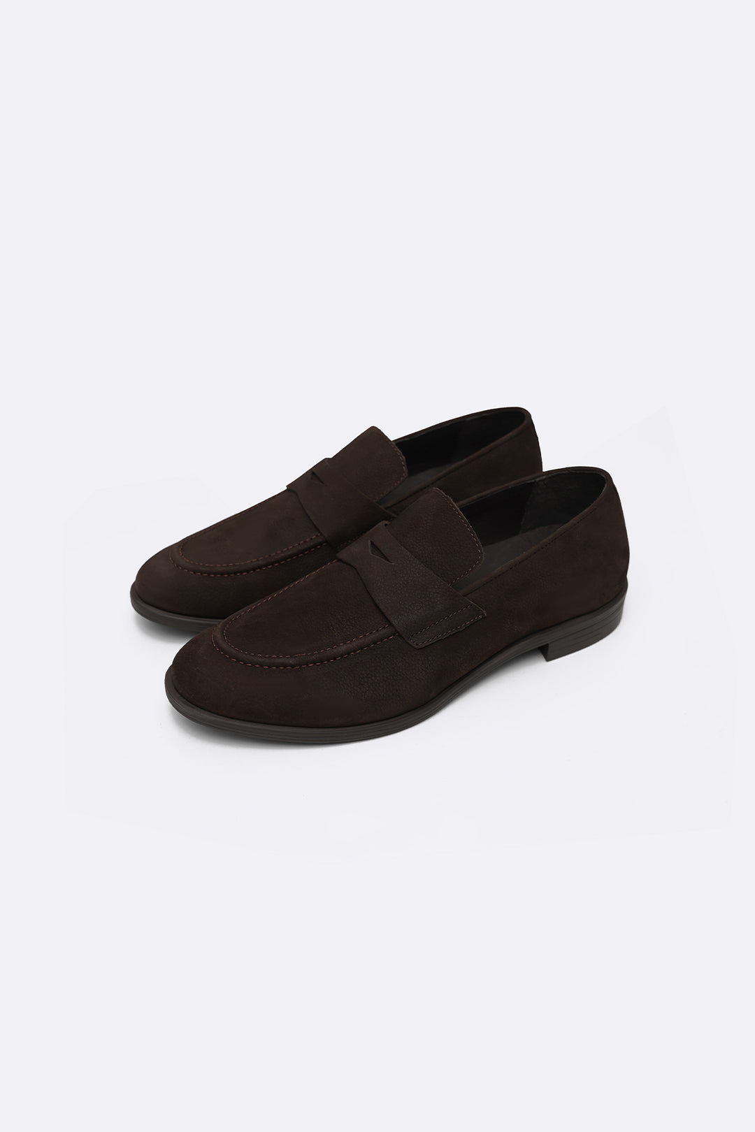 DARK BROWN GENUINE NUBUCK LOAFERS